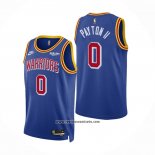 Camiseta Golden State Warriors Gary Payton II #0 75th Anniversary Azul